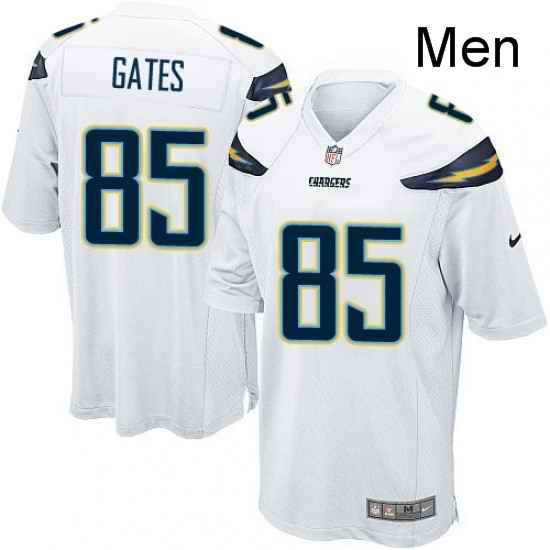 Men Nike Los Angeles Chargers 85 Antonio Gates Game White NFL Jersey